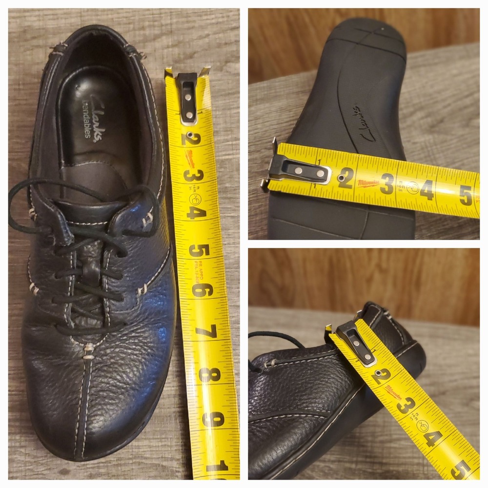 Clarks Bendables Leather Lace Up Shoes Women's Size 6.5 Black - Picture 12 of 12
